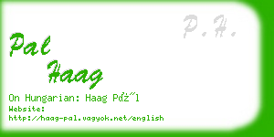 pal haag business card